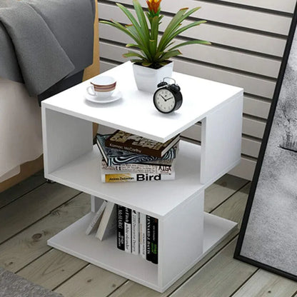 Wood Land Sofa modern end side coffee table with storage shelf living room furniture in Ready To Assemble Form