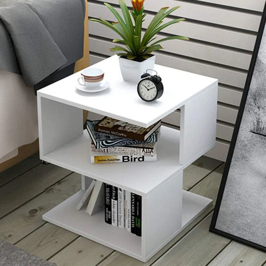 Wood Land Sofa modern end side coffee table with storage shelf living room furniture in Ready To Assemble Form