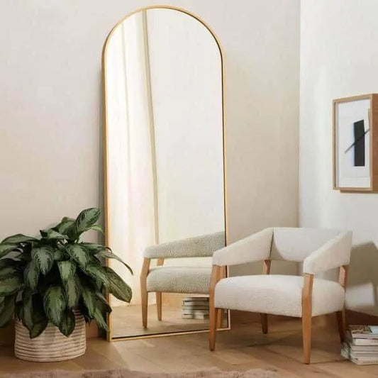 The Oak Furniture Full Length Wall Mounted Mirror with stand For Living Room , Full Length Standing Mirror , Long Wall Standing Mirror, Full Size Standing Mirror For Bedroom , Full Size Standing Mirror With Stand